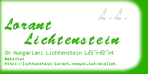 lorant lichtenstein business card